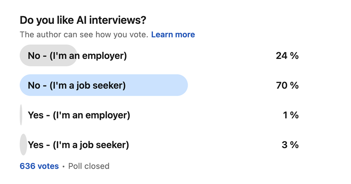 A candidate facing an AI interview