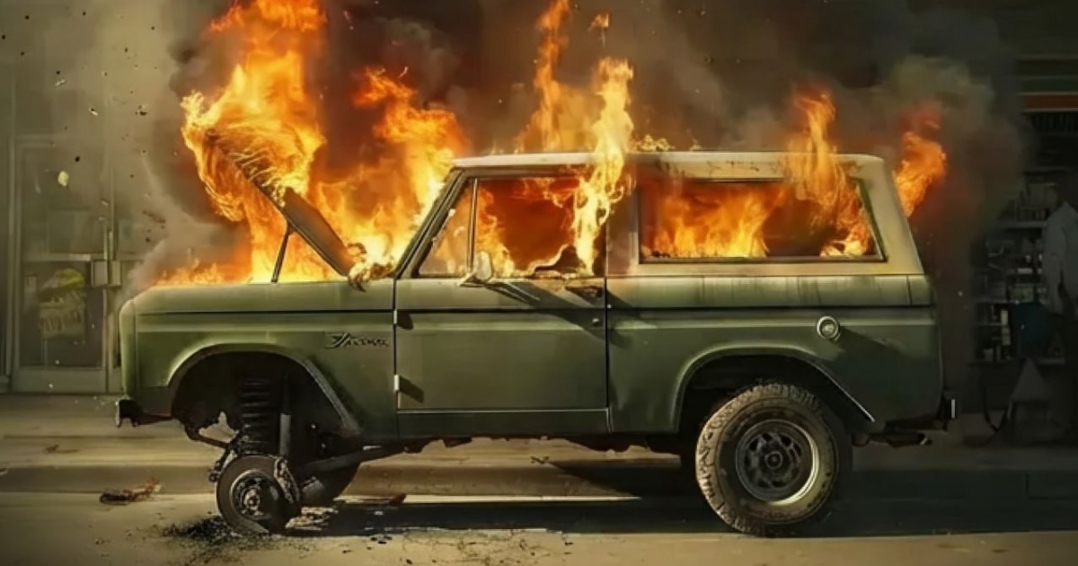 A burning car — the wrong hire burning out along with your team